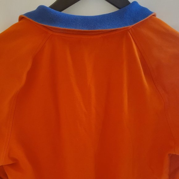 Lacoste Quarter-Zip Up with Vintage Collar Look Orange and Blue Size XL - Picture 11 of 15